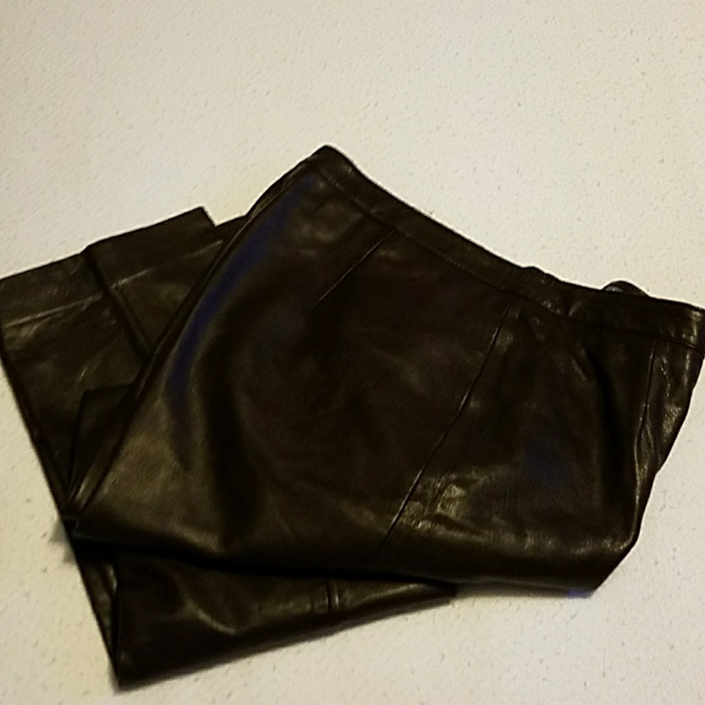 Brown Genuine Leather Pants